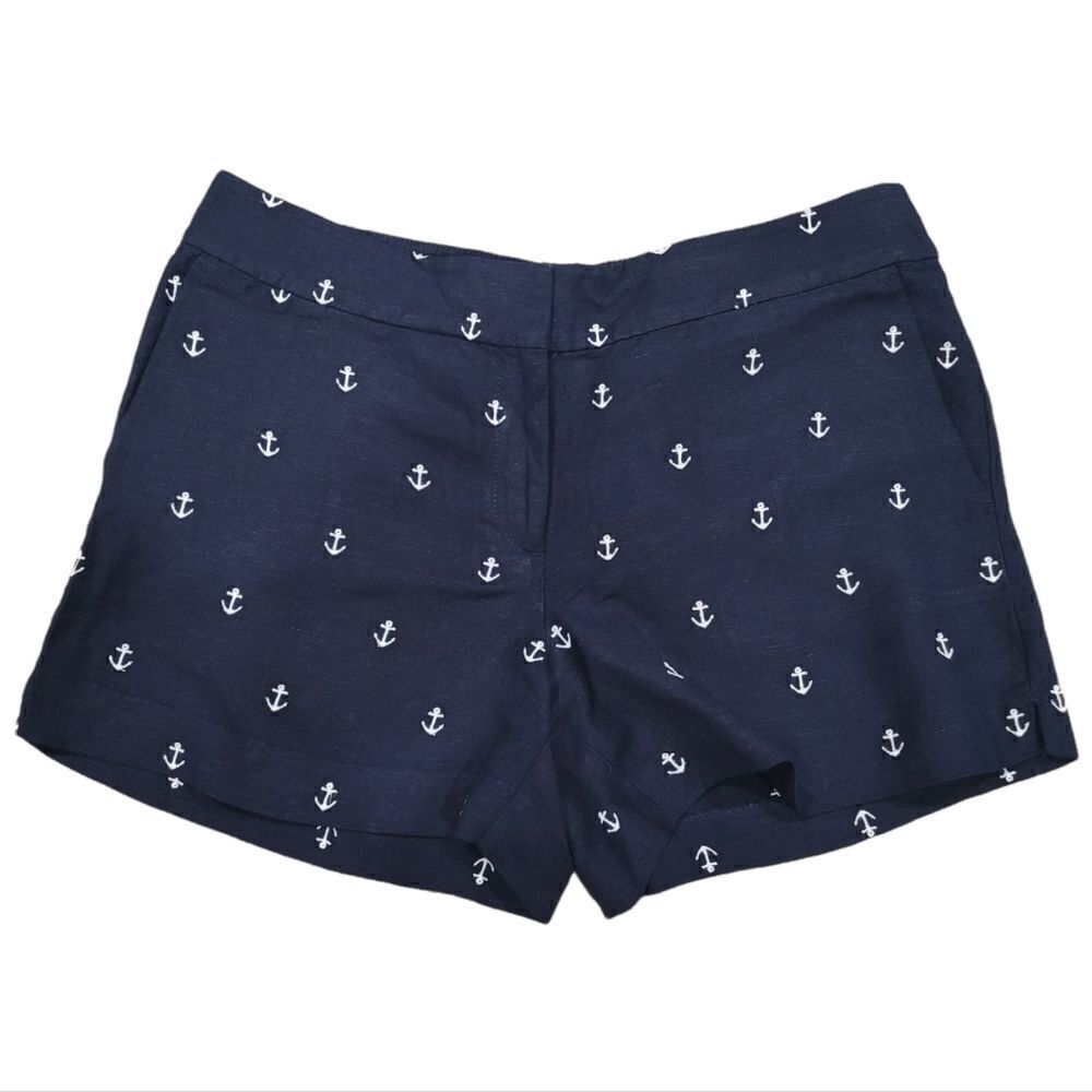 LOFT navy anchor print shorts
